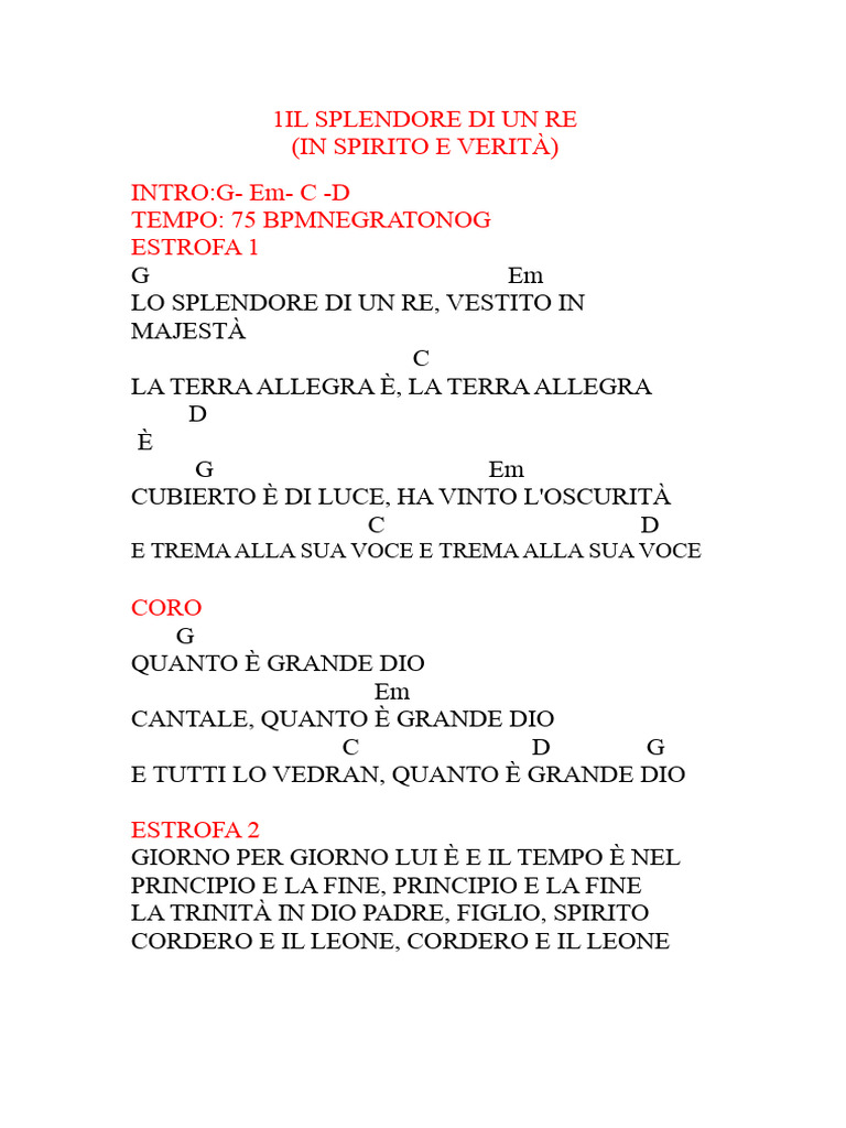 Lo Splendore Di Un Re | PDF