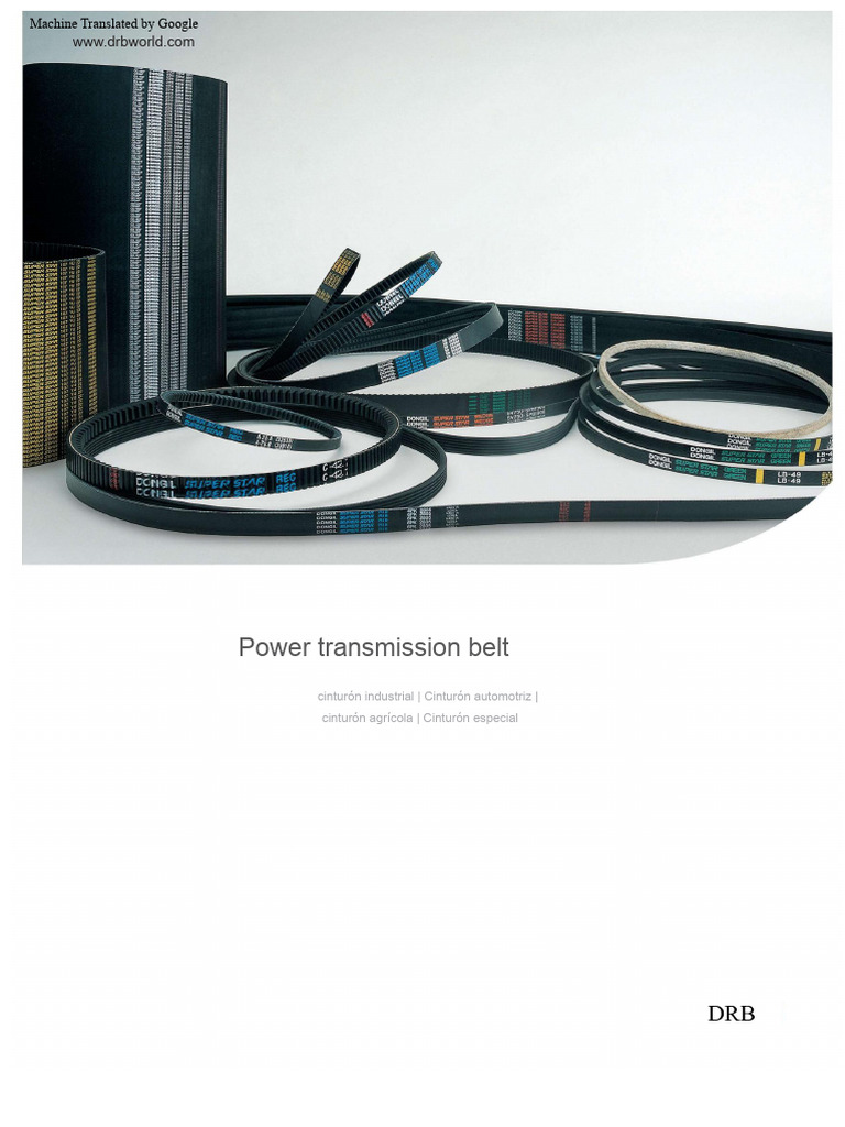 DRB Power Transmission Belts Overview | PDF | Belt (Mechanical ...