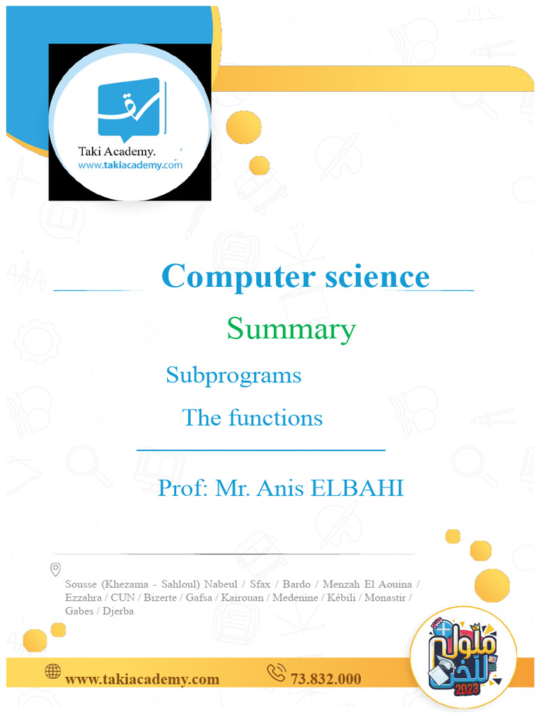 Computer Science Functions Overview | PDF | Theoretical Computer ...