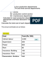 Example: The Annual Overheads Are As Follows