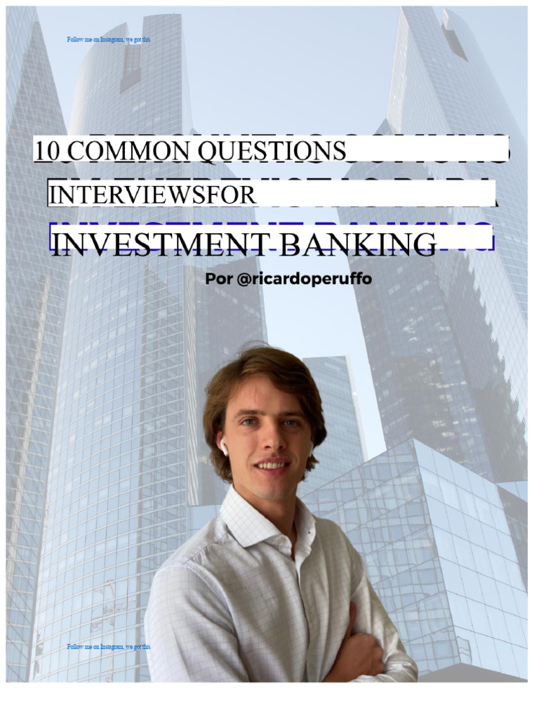 Investment Banking Interview Questions Guide | PDF | Valuation (Finance ...