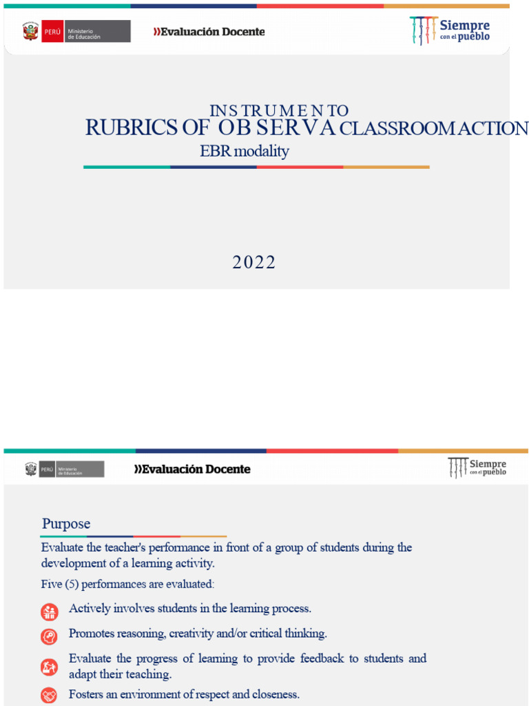 Classroom Observation Rubric Guide | PDF | Teachers | Learning