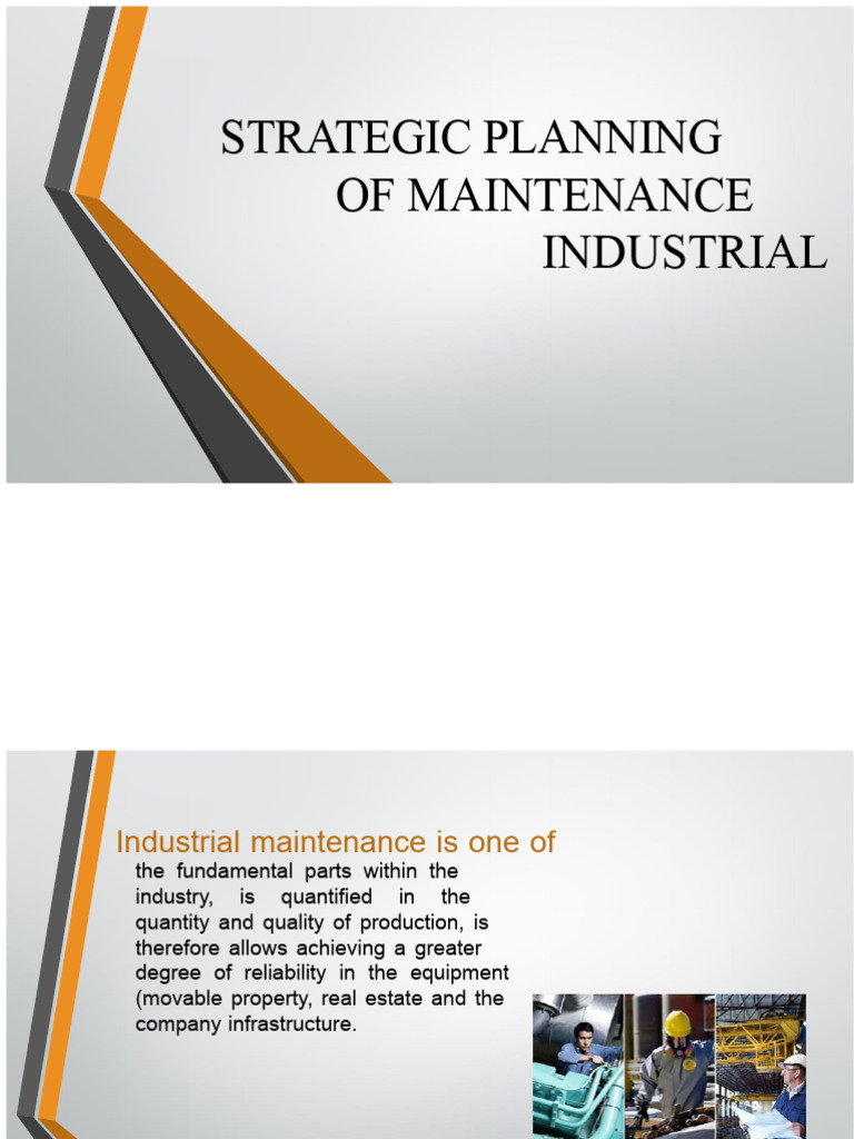 Strategic Planning of Industrial Maintenance | PDF
