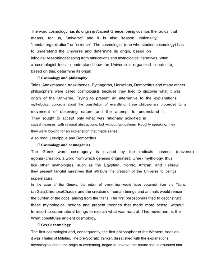 Ancient Cosmology and Philosophy Insights | PDF | Universe | Cosmology