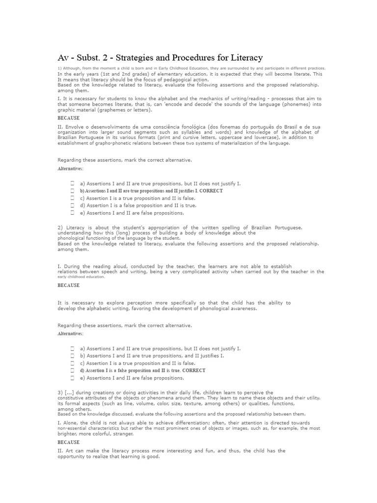 Literacy Strategies for Early Education | PDF | Literacy | Knowledge