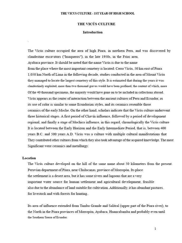 Overview of Vicús Culture in Peru | PDF | Funeral