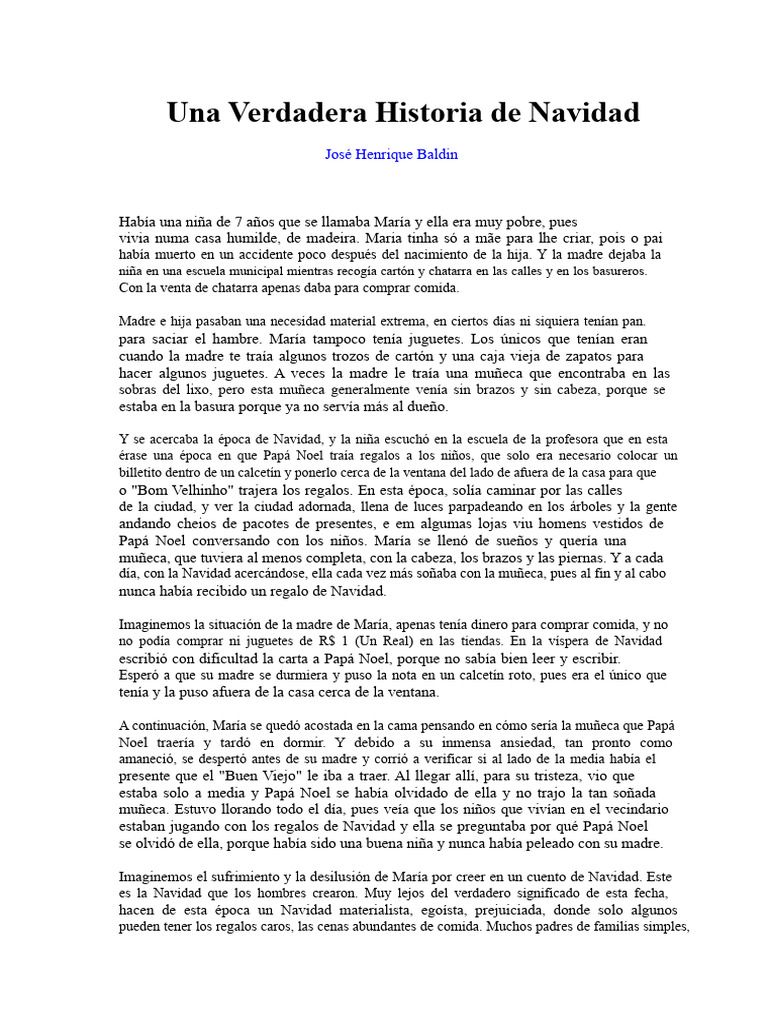 La verdadera historia de Navidad de María | PDF | Navidad | Papá Noel