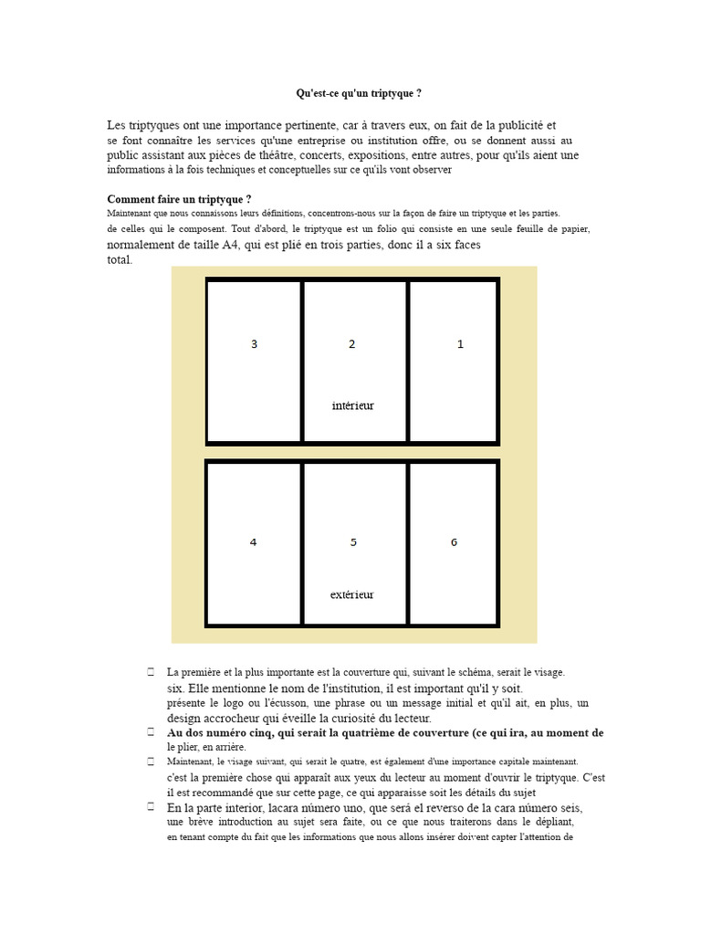 Guide pratique pour créer un triptyque | PDF