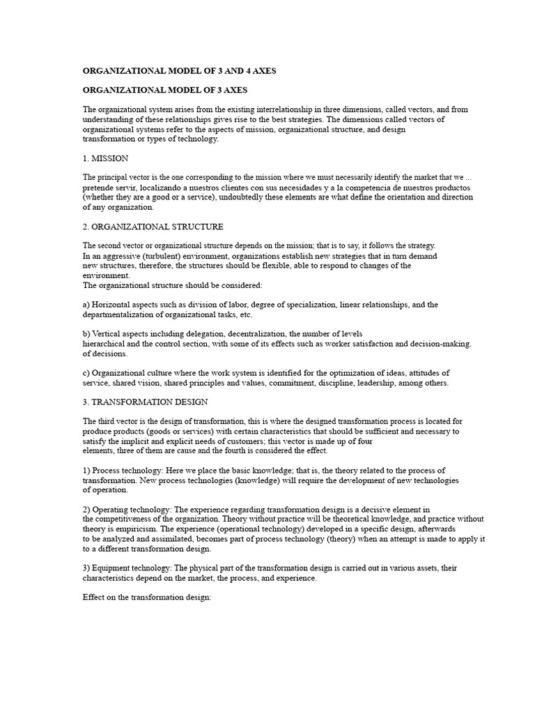 3D and 4D Organizational Models Explained | PDF | Organizational ...