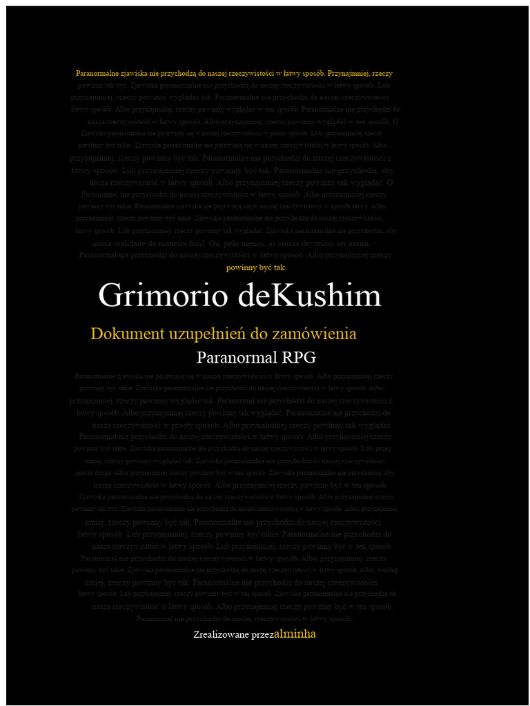 Grimoire Kushim - Wersja 1.5 | PDF