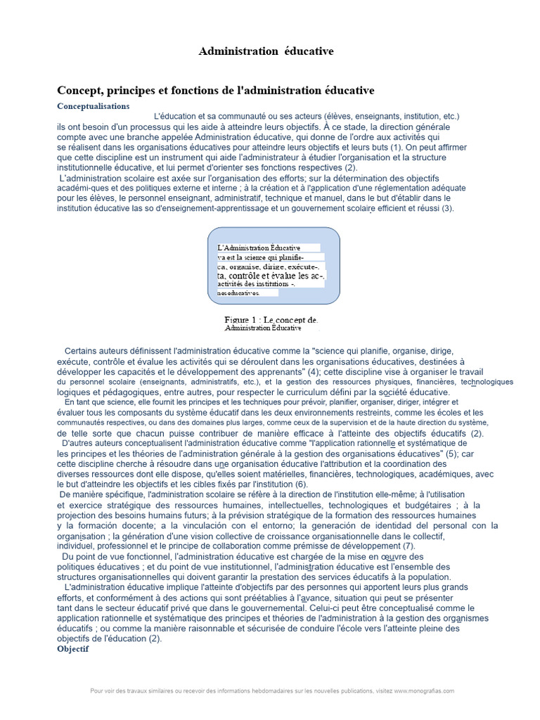 Administration éducative : principes et fonctions | PDF | Planification ...