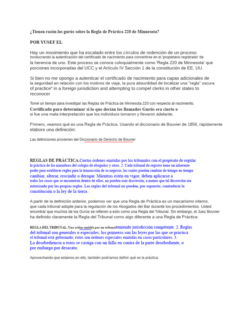 Clarificando la Regla 220 de Minnesota | PDF | Certificado de ...