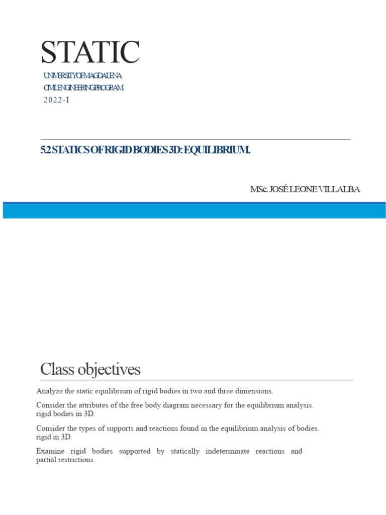3D Rigid Body Equilibrium Analysis | PDF | Force | Physics