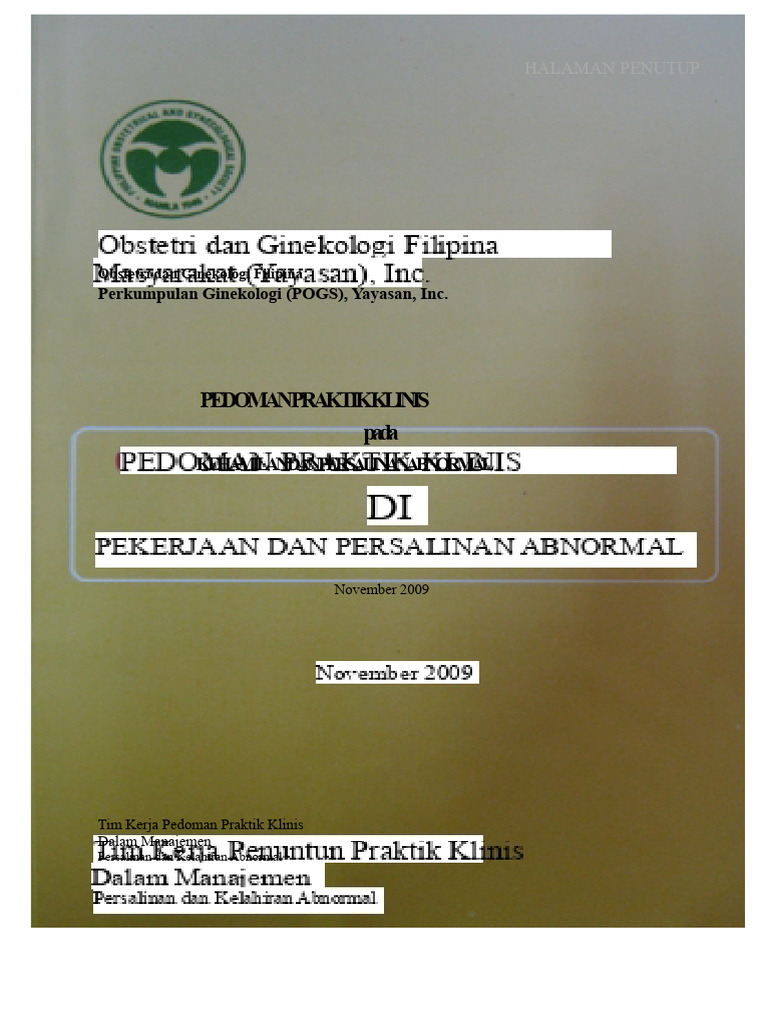 Pedoman Praktik Persalinan Abnormal POGS | PDF