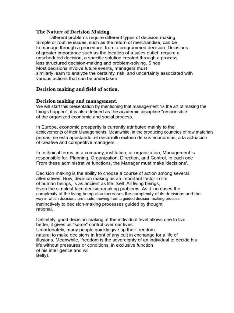 Understanding Decision-Making Processes | PDF | Decision Making ...