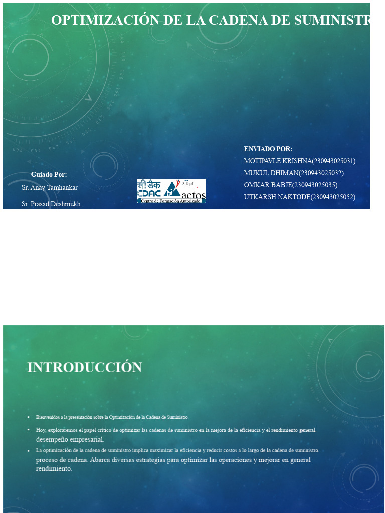 Optimización Eficiente de la Cadena de Suministro | PDF