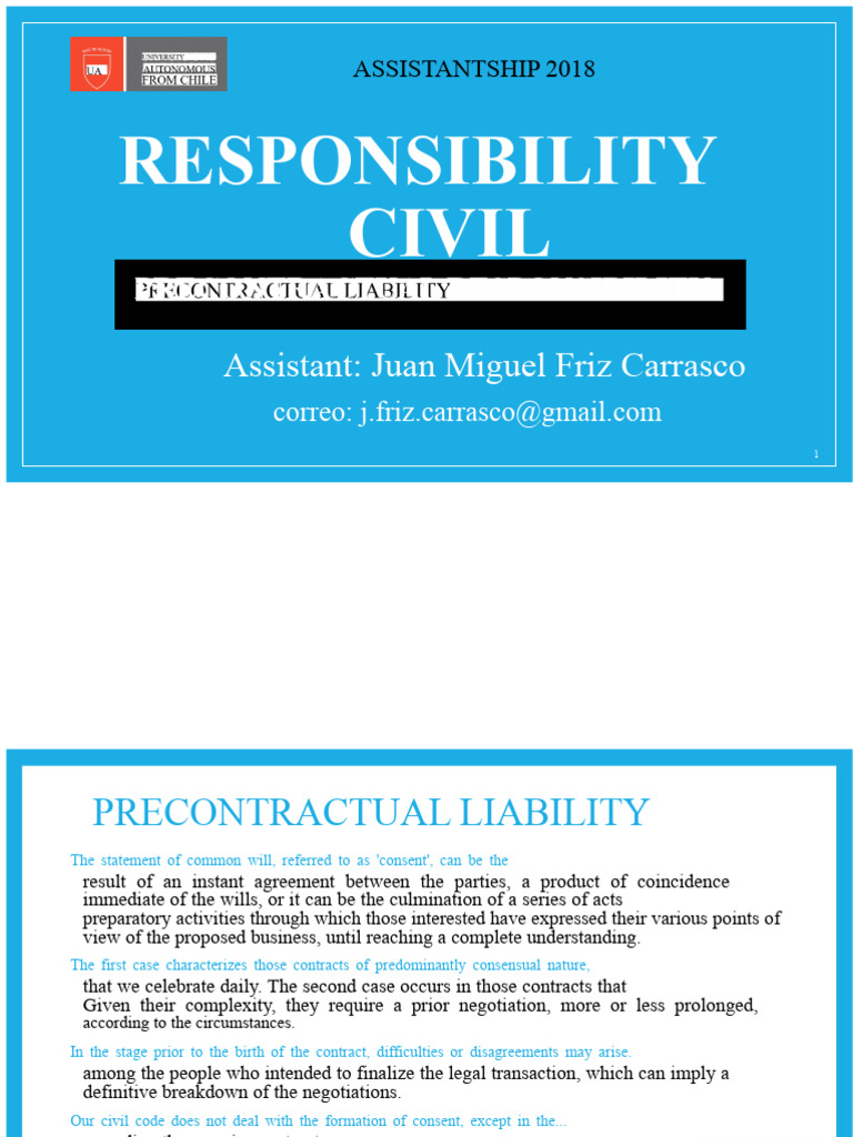 Precontractual Liability in Civil Law | PDF | Damages | Negotiation