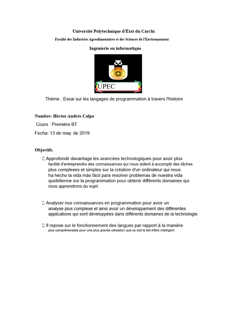 Histoire des langages de programmation | PDF | Programmation ...