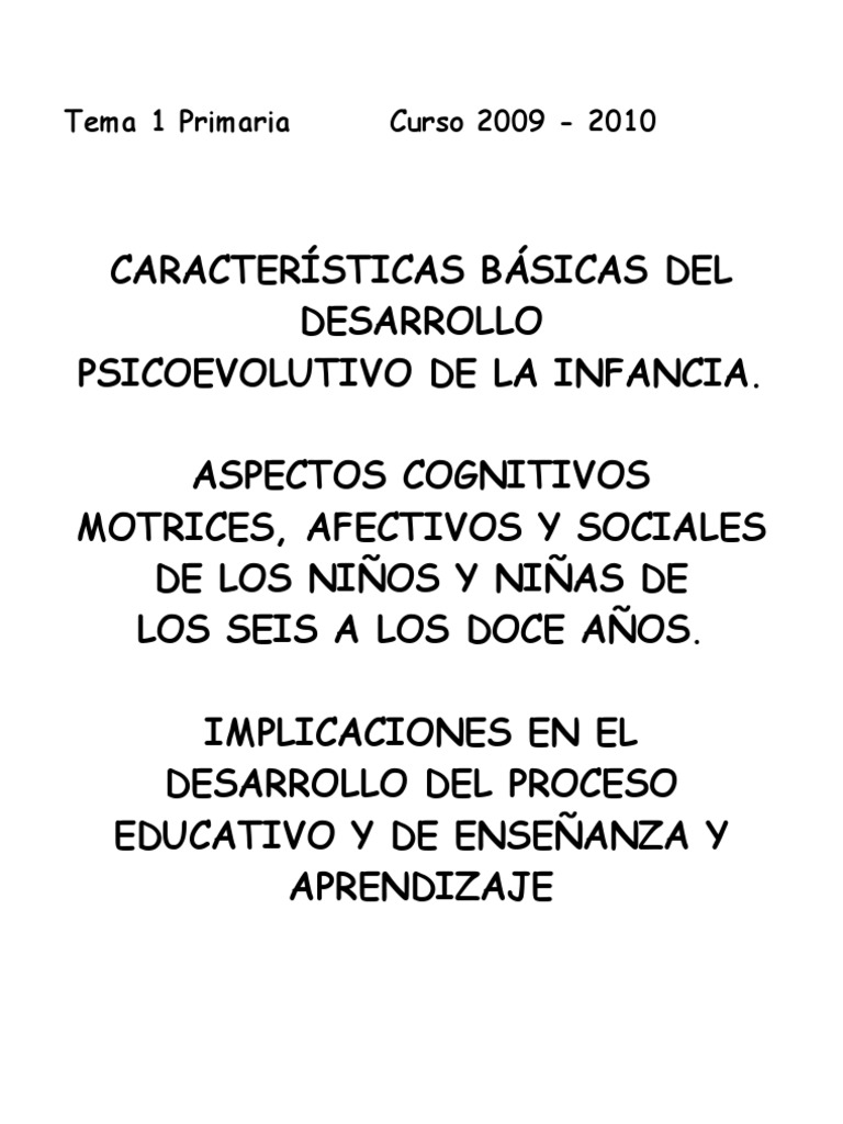Tema 1 Primaria - Actualizado | PDF | Educación primaria | Aprendizaje