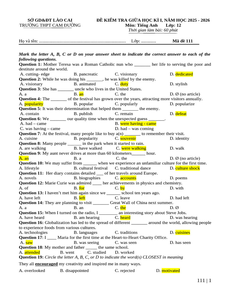 English Test for 12th Grade Students | PDF | Marine Biology | Invention