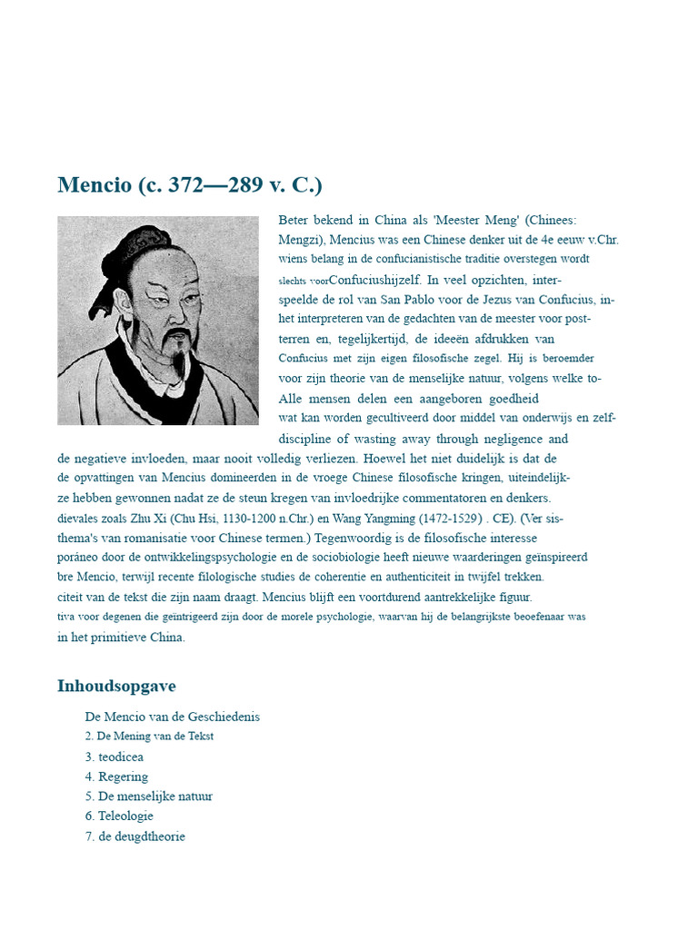 Mencio (Mengzi) _ Encyclopedie van de Internet Filosofie.pdf | PDF