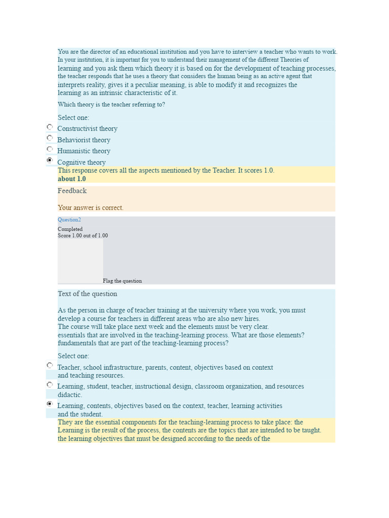 Teacher Interview and Learning Theories | PDF | Learning | Reinforcement