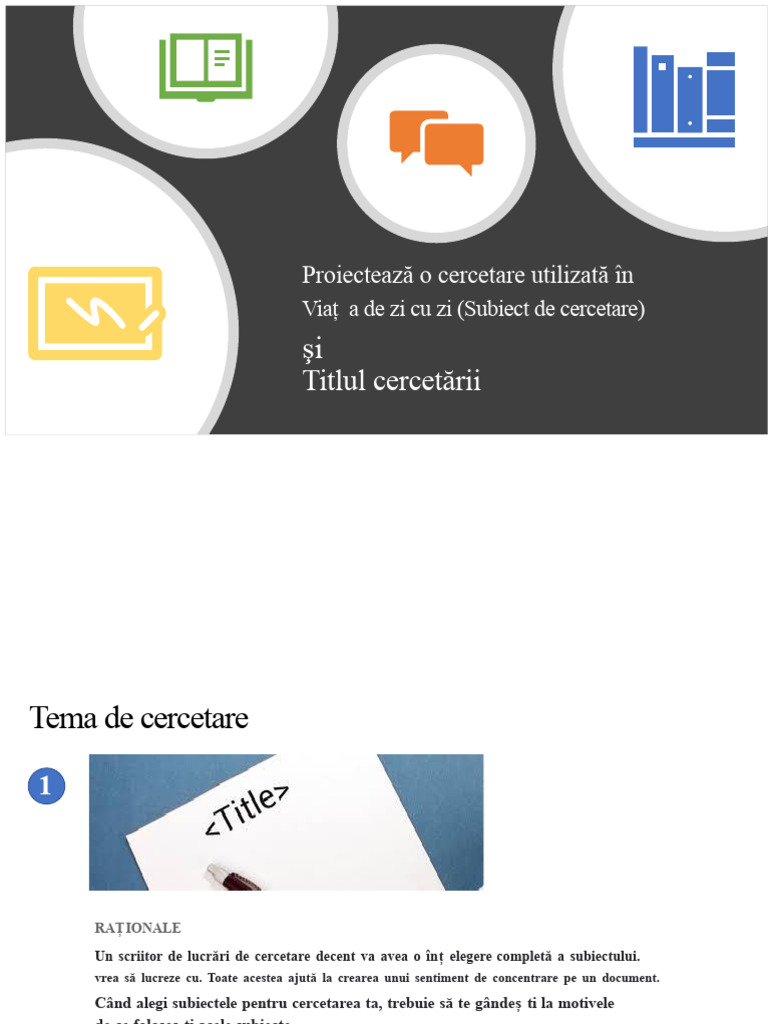 Subiect de Cercetare Și Titlu de Cercetare | PDF
