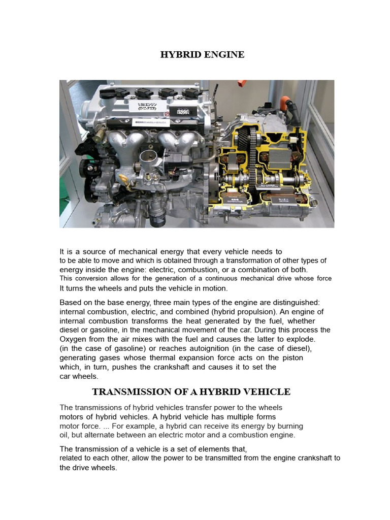 Understanding Hybrid Engine Transmissions | PDF | Internal Combustion ...