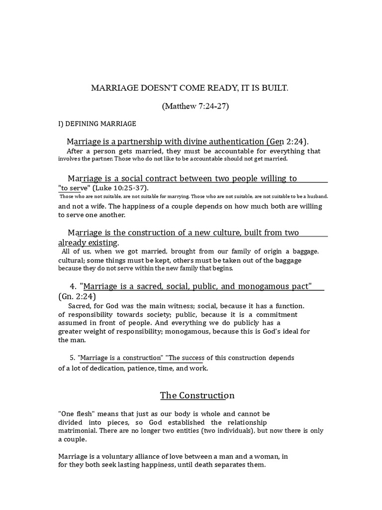 Building a Strong Marriage Together | PDF | Marriage | Intimate ...