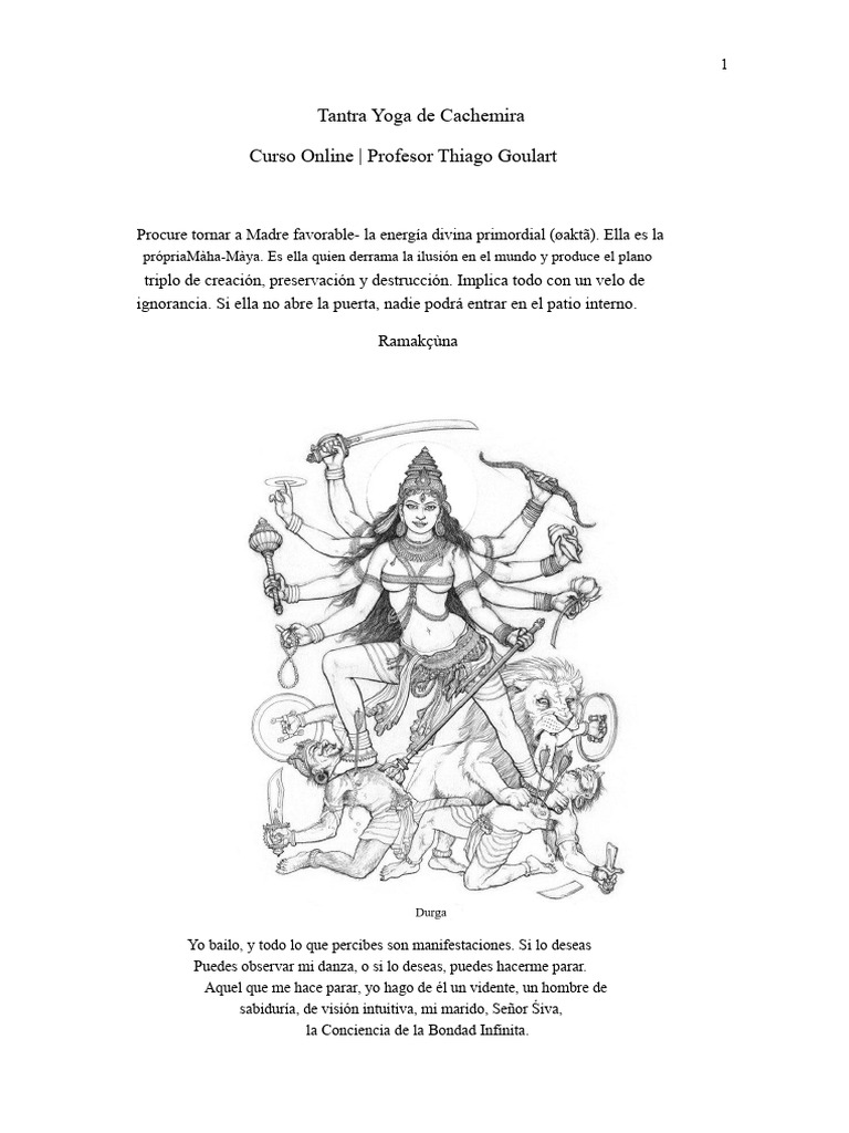 Apostilla Tantra Yoga de Cachemira Curso Online | PDF | Tantra | Realidad