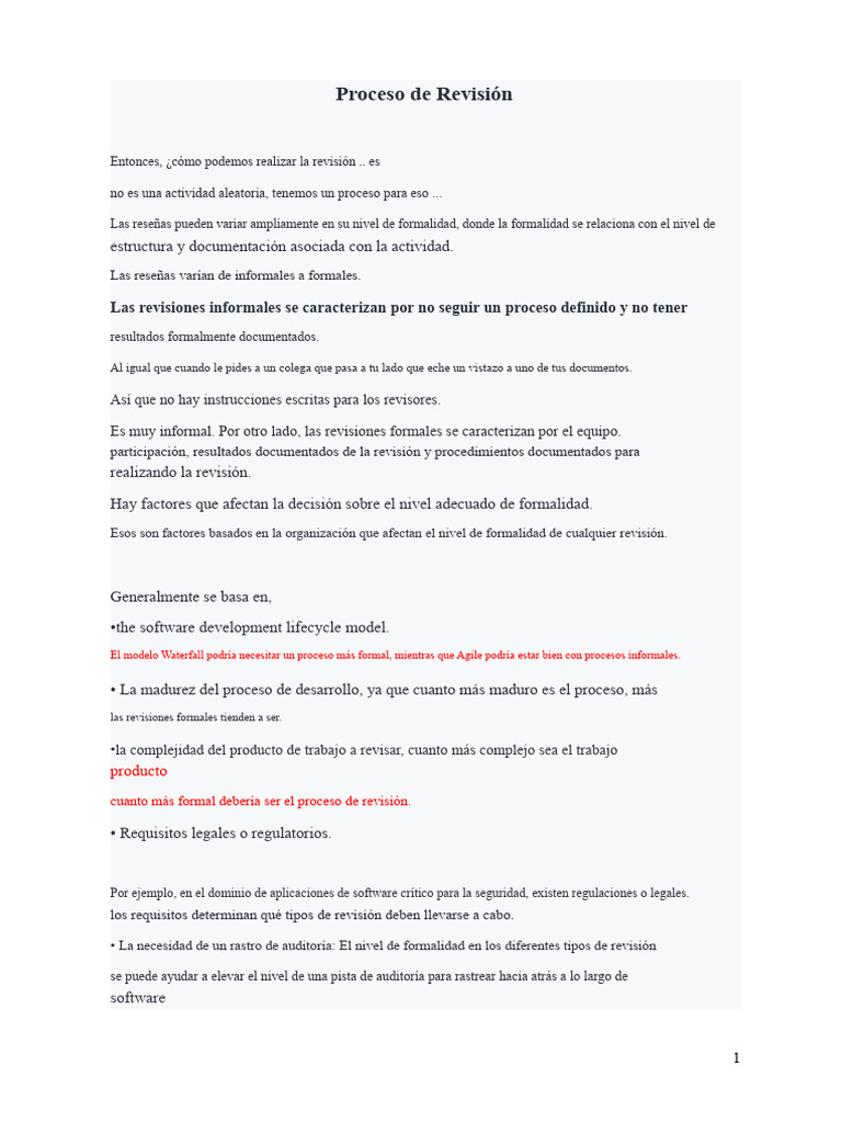 Revisión Informal en Pruebas de Software | PDF | Software | Riesgo
