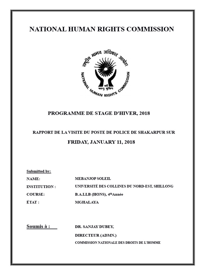 Rapport sur la visite au poste de police de Shakarpur | PDF | Police | Loi