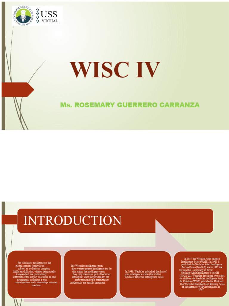 Overview of WISC-IV Intelligence Test | PDF | Wechsler Adult ...