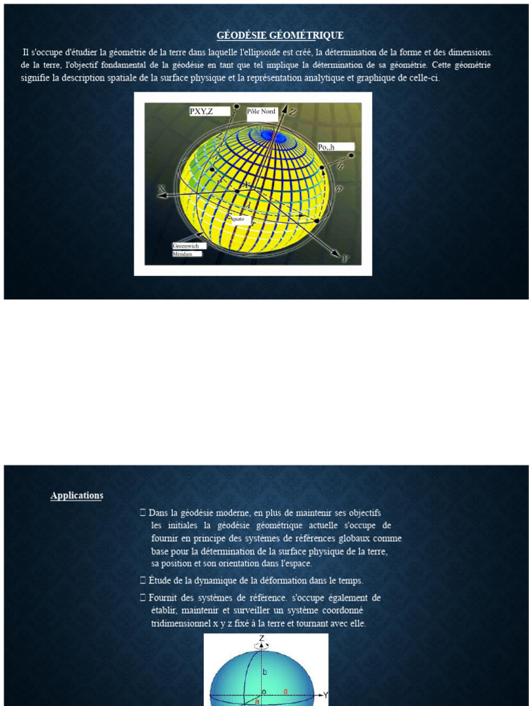 Géodésie géométrique : étude et applications | PDF | Géodésie | Géométrie