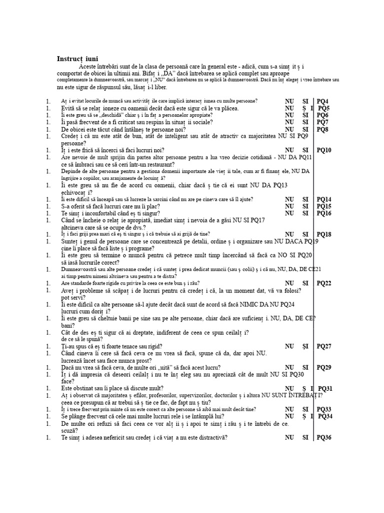 Chestionar SCID | PDF