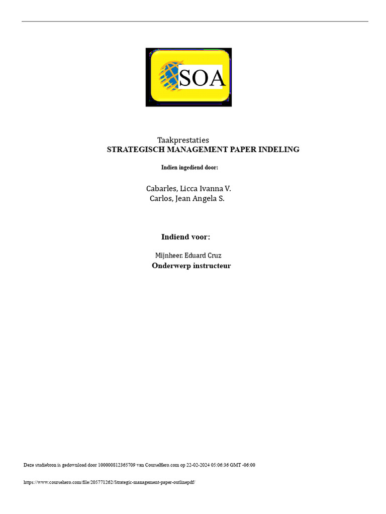 Strategisch Management Paper Schets.pdf | PDF