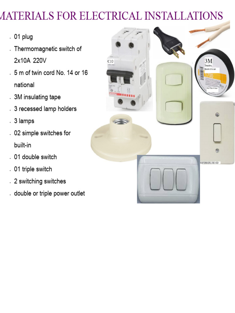 Essential Materials and Tools for Electrical Installations | PDF