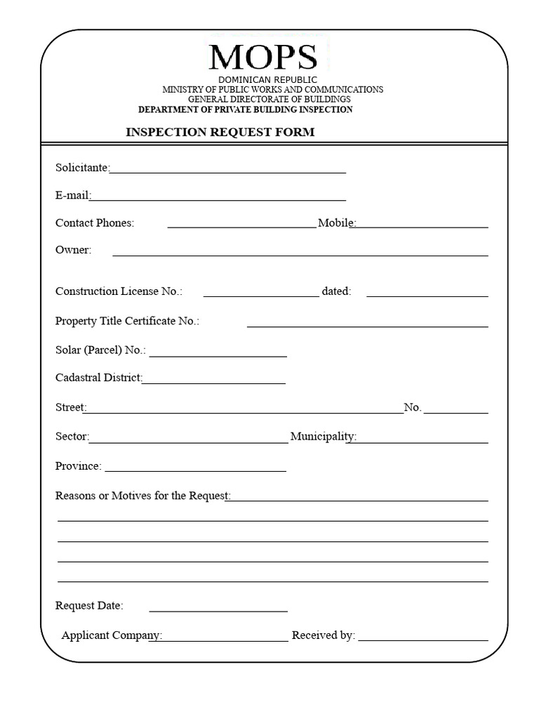 Dominican Republic Building Inspection Form | PDF