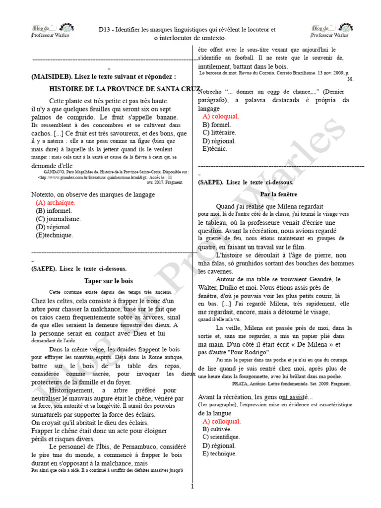 Marques linguistiques et locuteur dans un texte | PDF | Biodiversité