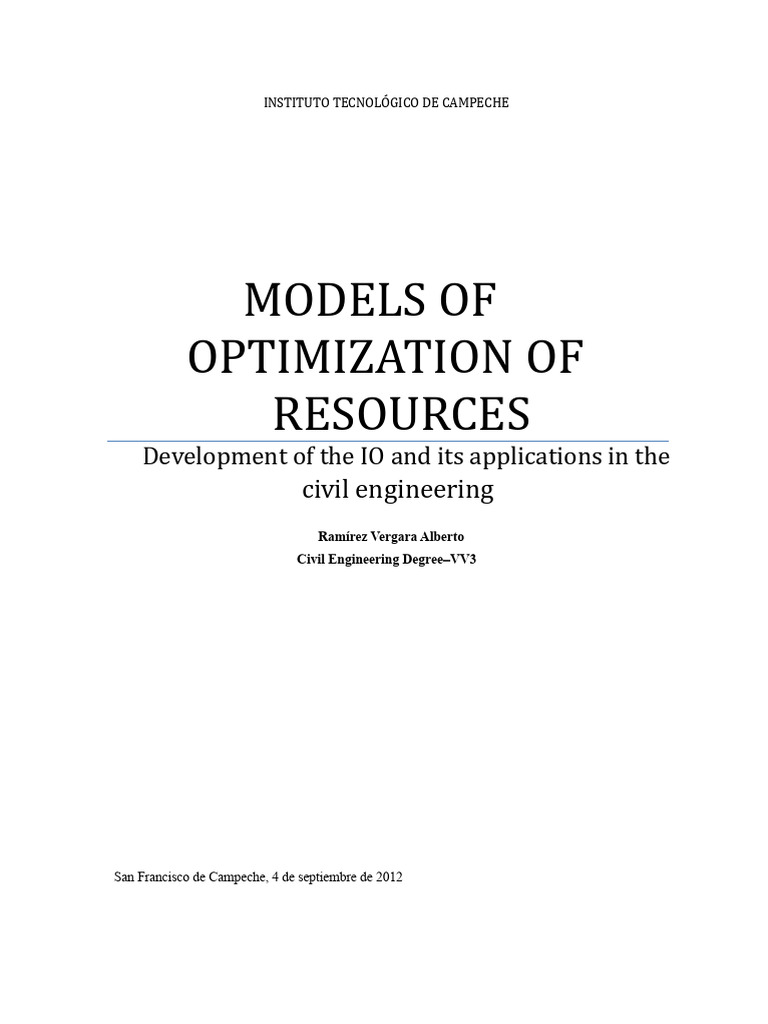 Optimization Models in Civil Engineering | PDF | Operations Research ...