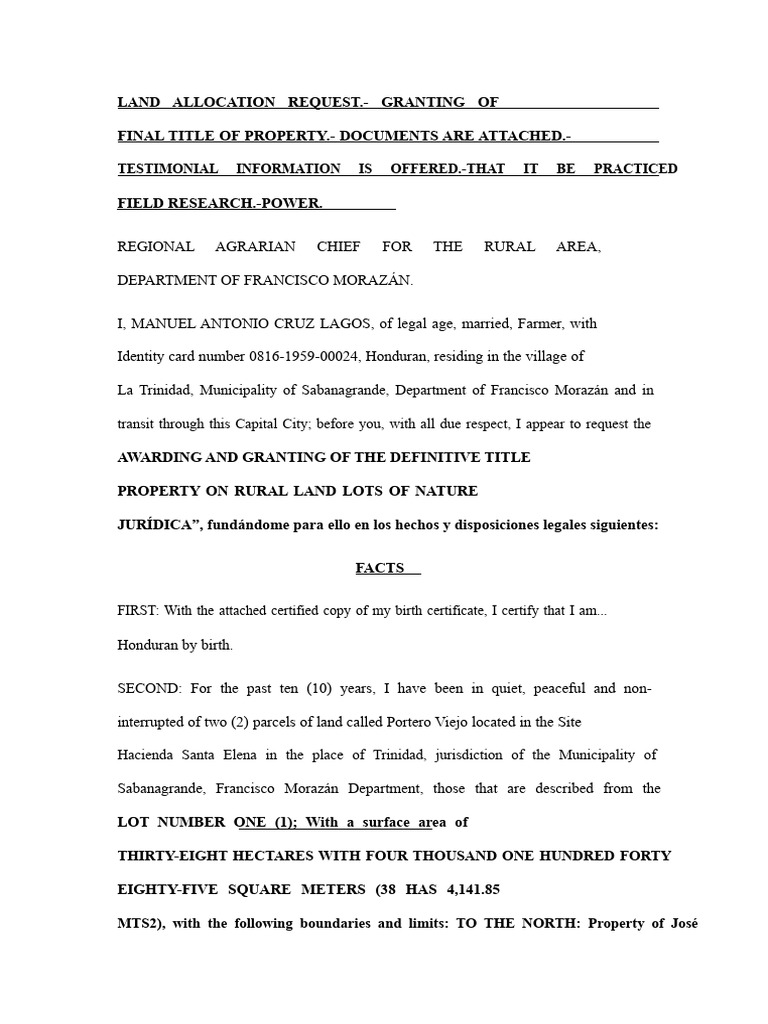 APPLICATION FOR LAND ALLOCATION (1) | PDF