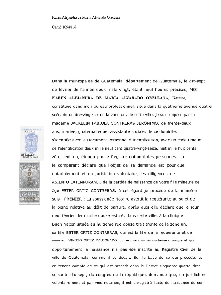 Demande d'inscription tardive de naissance | PDF | Certificat de ...