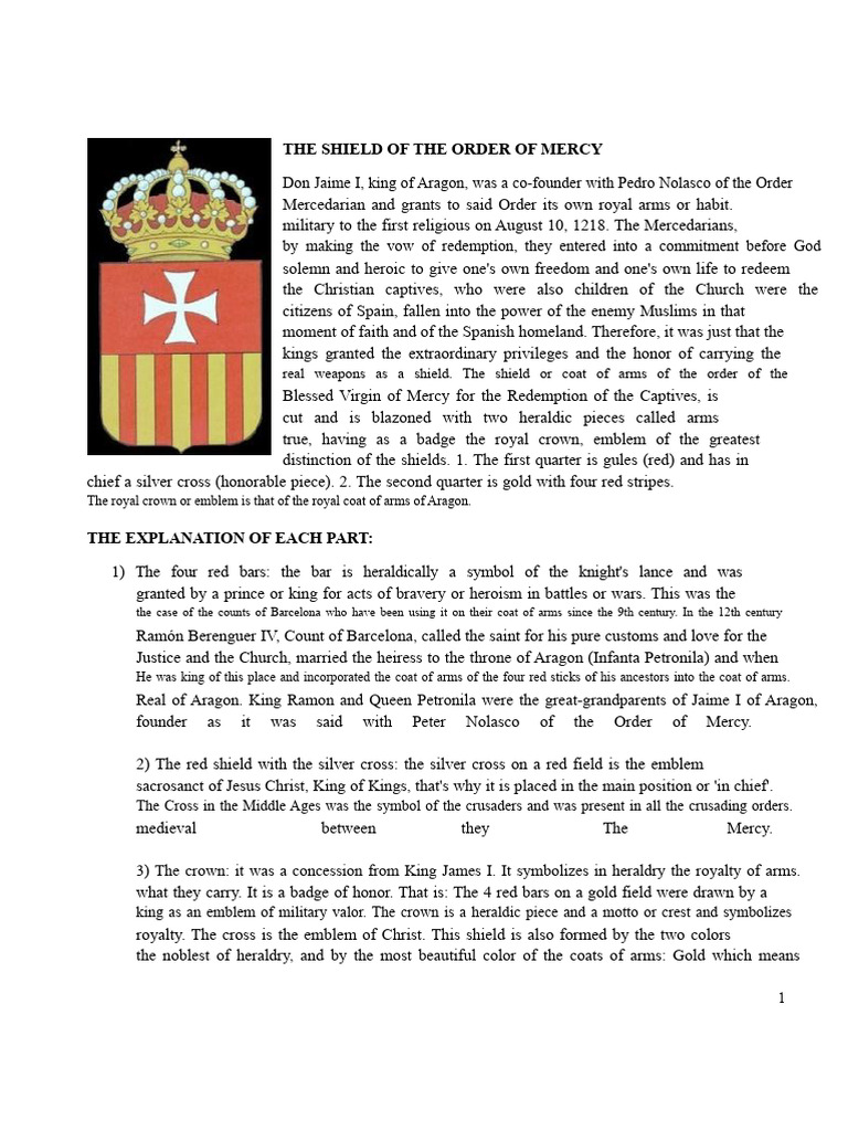 Order of Mercy Shield Explained | PDF | Heraldry