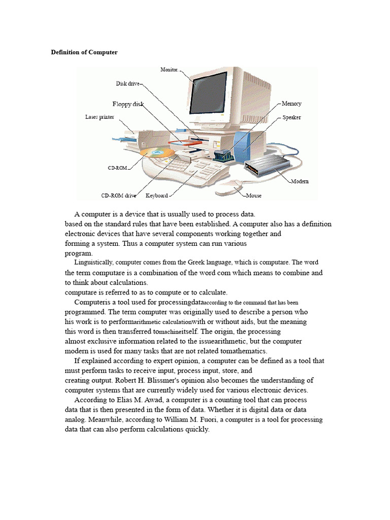 Understanding Computer Definitions and History | PDF | Integrated ...