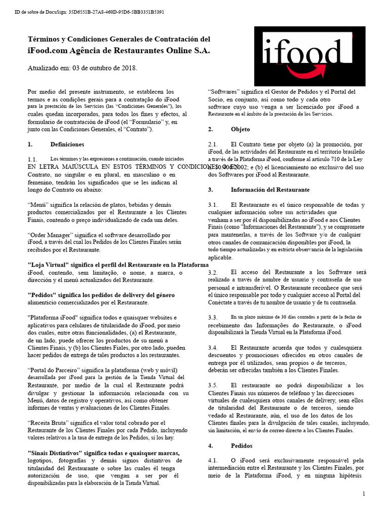 ifood-términos-y-condiciones | PDF | Entrega (Comercio) | Las compras ...