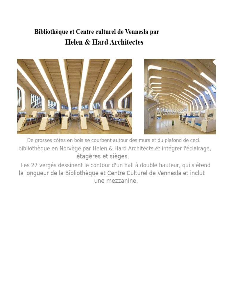 Bibliothèque de Vennesla : Design Innovant | PDF | Lumière