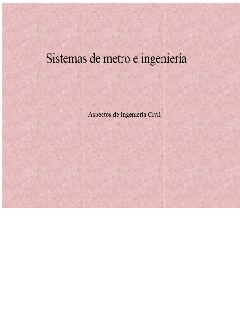 Ingeniería de Sistemas de Metro y Transporte | PDF | Túnel | Tránsito ...