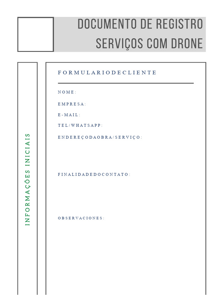 Formulário de Cliente para Serviços | PDF