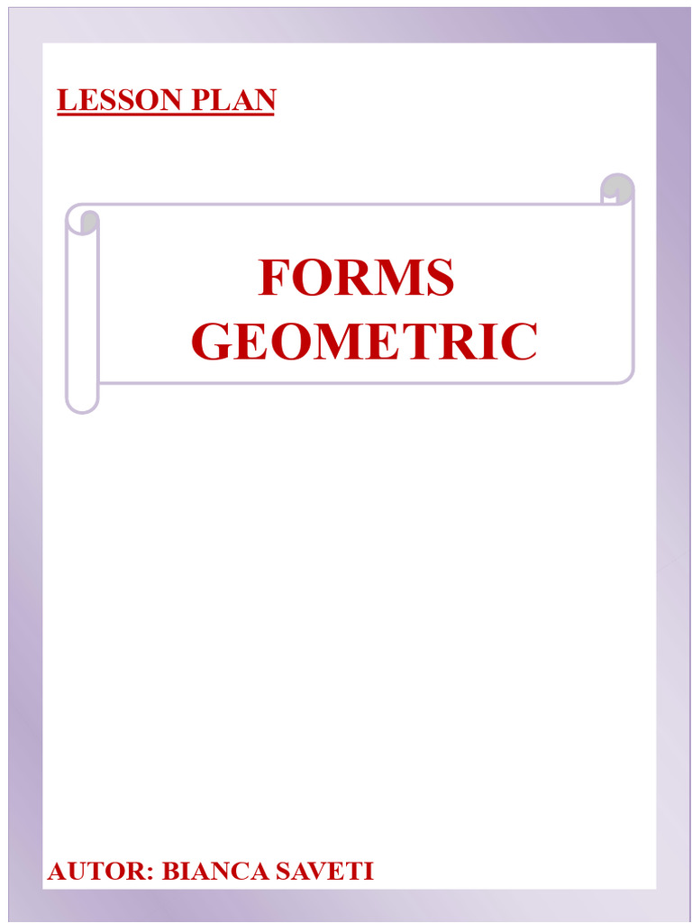 Geometric Shapes Lesson Plan for Kids | PDF | Shape | Euclidean Plane ...