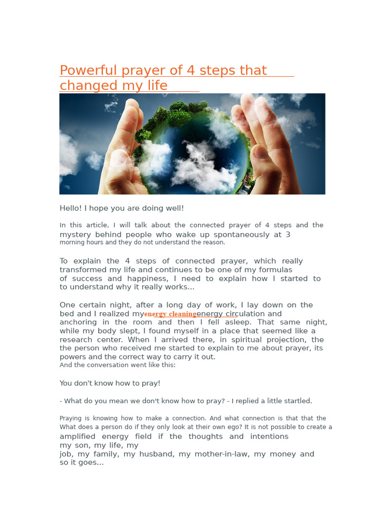 Powerful Prayer of 4 Steps That Changed My Life | PDF | Prayer
